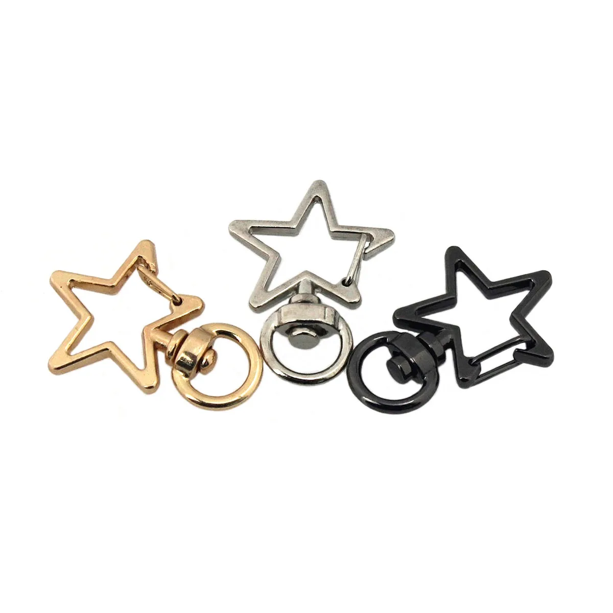 1pcs Metal Star Shape Snap Hook Fashion Clips Spring Gate Leather Craft Tiny Pet Leash Bag Strap Webbing Keychain Hooks DIY