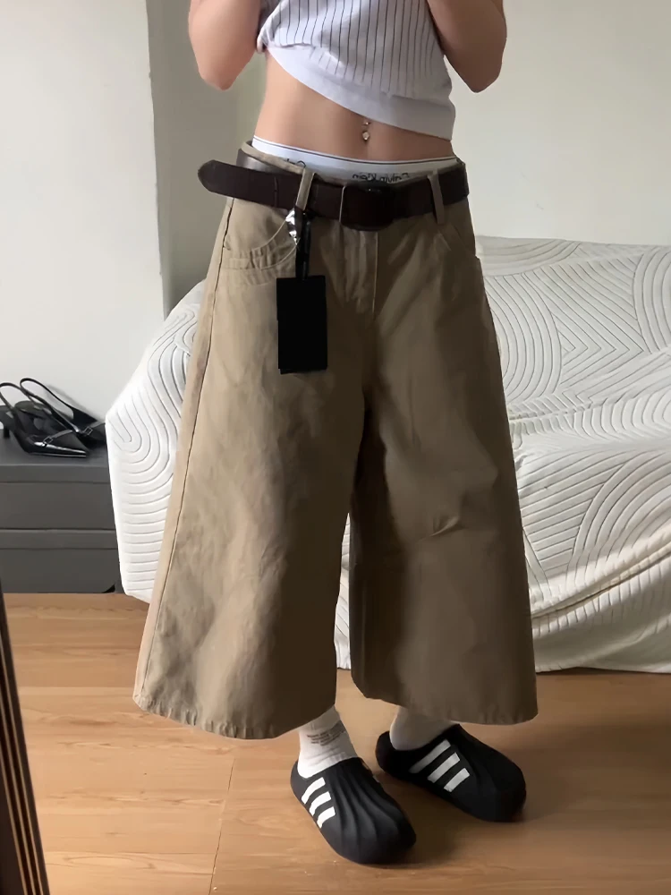 

American Style Lazy Girl Loose Fit High Waist Vintage Design Women's Jeans Mid-Calf Seven-Footers Summer New Fashion