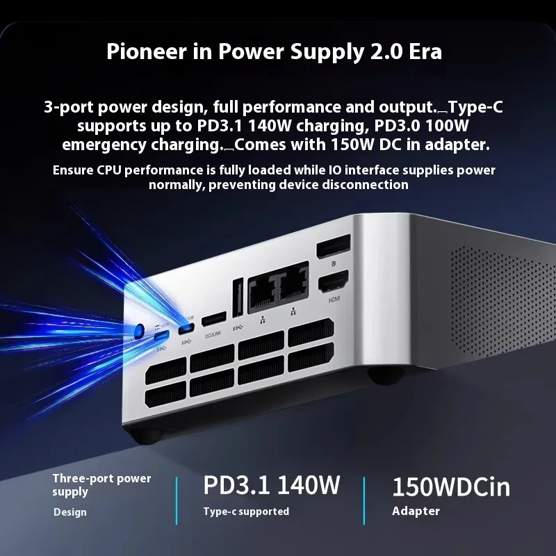 AMD R7 8845HS مضيف صغير DDR5 عالي الأداء أصلي Oculink RGB ضوء حلقة بصمة التمهيد مكتب الألعاب كمبيوتر مكتبي المضيف