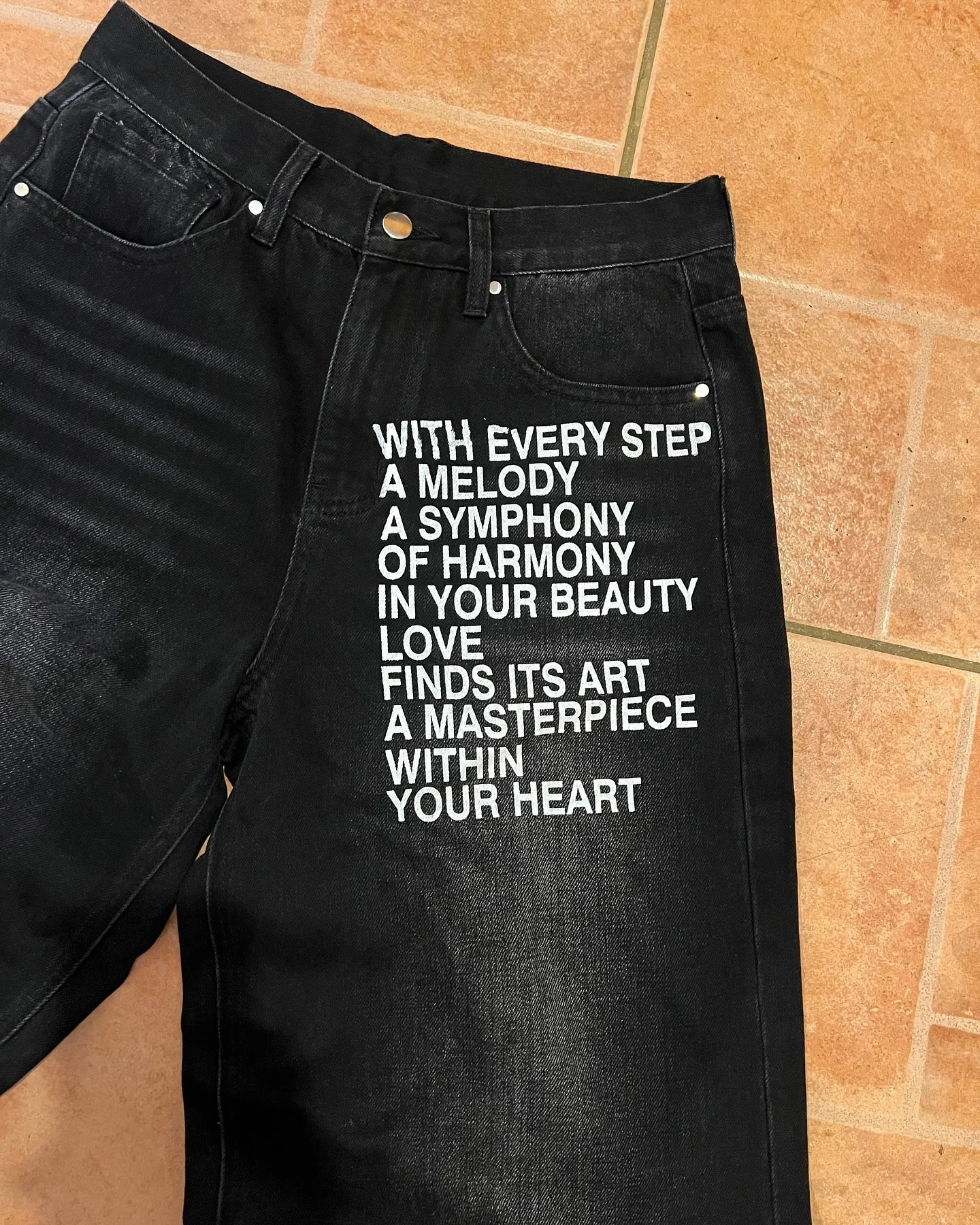 Streetwear Jeans Y2K Harajuku Hip Hop Letter Graphic Print Baggy Jeans Retro Black Pants Mens New High Waisted Wide Leg Trousers