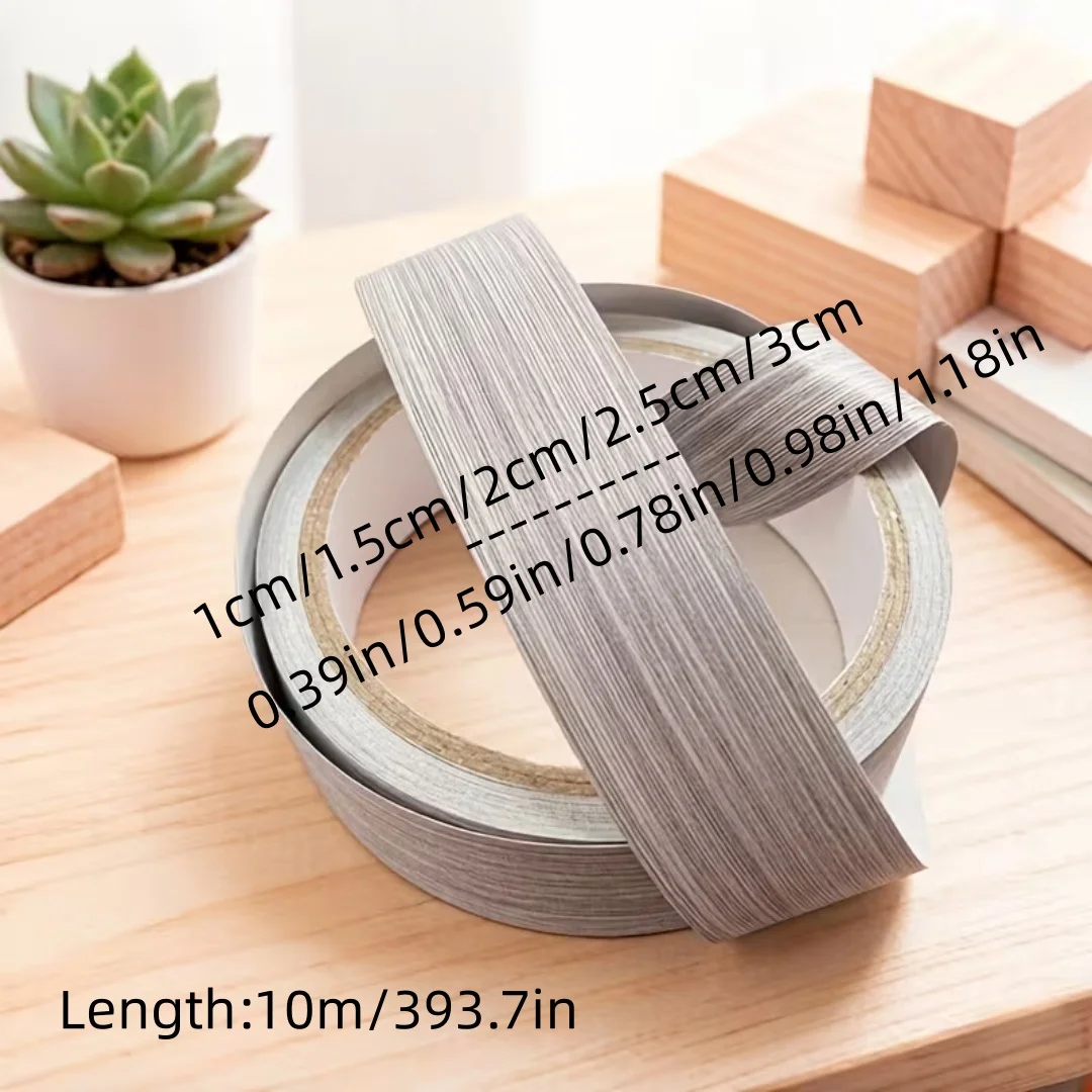 1pc Self Adhesive Wood Grain Edge Banding Tape Repair Strip, Thickened Peel and Stick Cabinet Veneer Trim