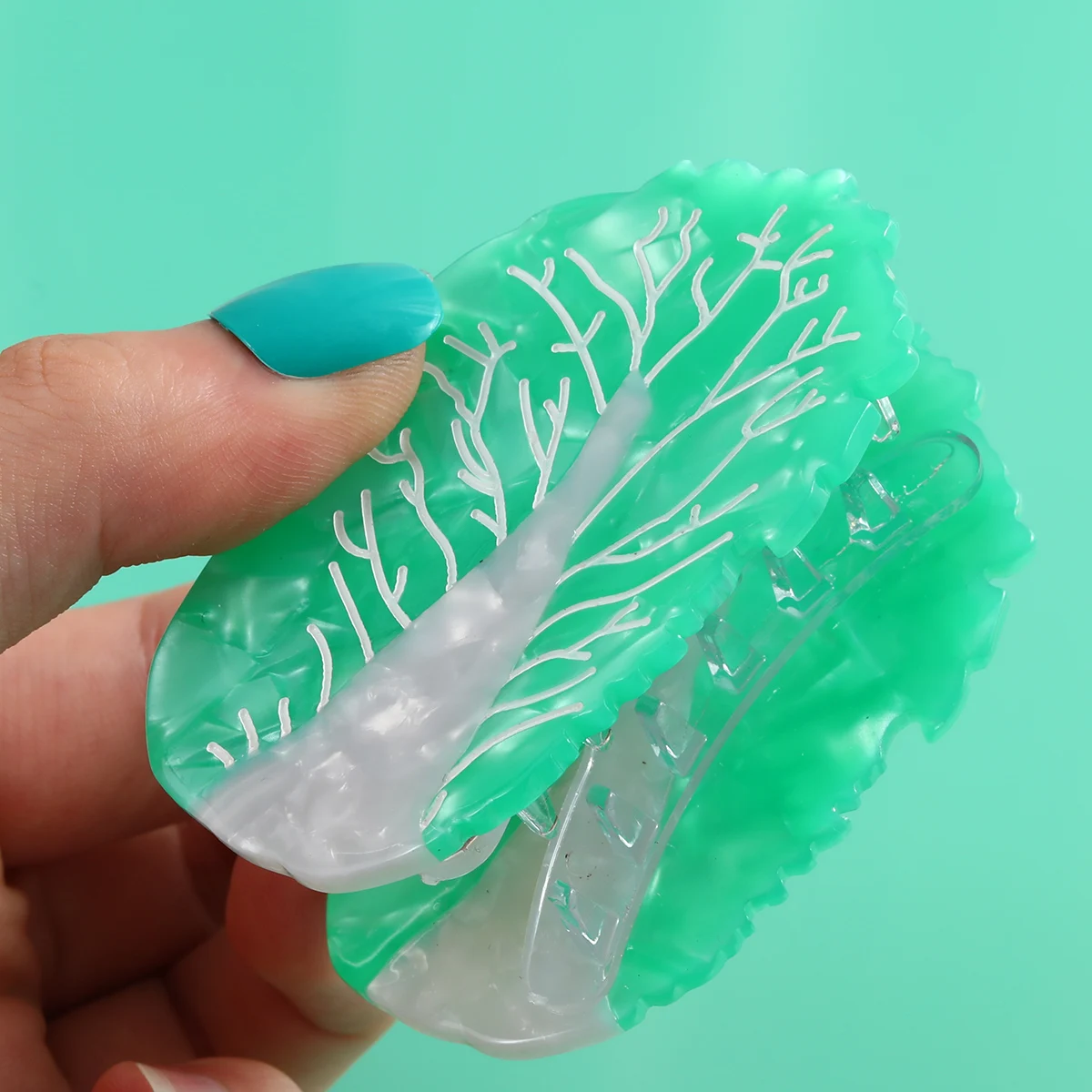 1 pieces personalized green farm vegetables cabbage hair claw clip