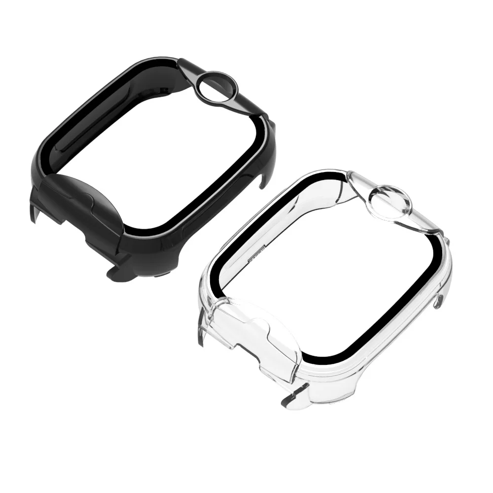 Twarda krawędź Shell pełna szklana folia zabezpieczająca ekran etui na Xplora XGO3/XGO2/X5 Play inteligentny zegarek dla dzieci akcesoria ochronne