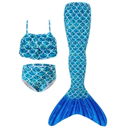 Mermaid Tails with Bikini for Swimming Girls Bathing Suits Swimsuit Cosplay Swimable Mermaid Tail Swimwear 3 Pcs Set