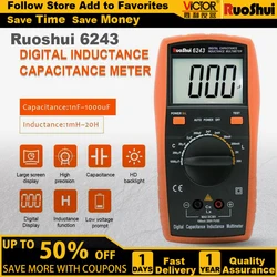 RuoShui 6243 Digital Capacitance LCR Meter Handheld Capacitor Transistor ESR Tester LCD Backlight Diode Capacimetro Multimeter