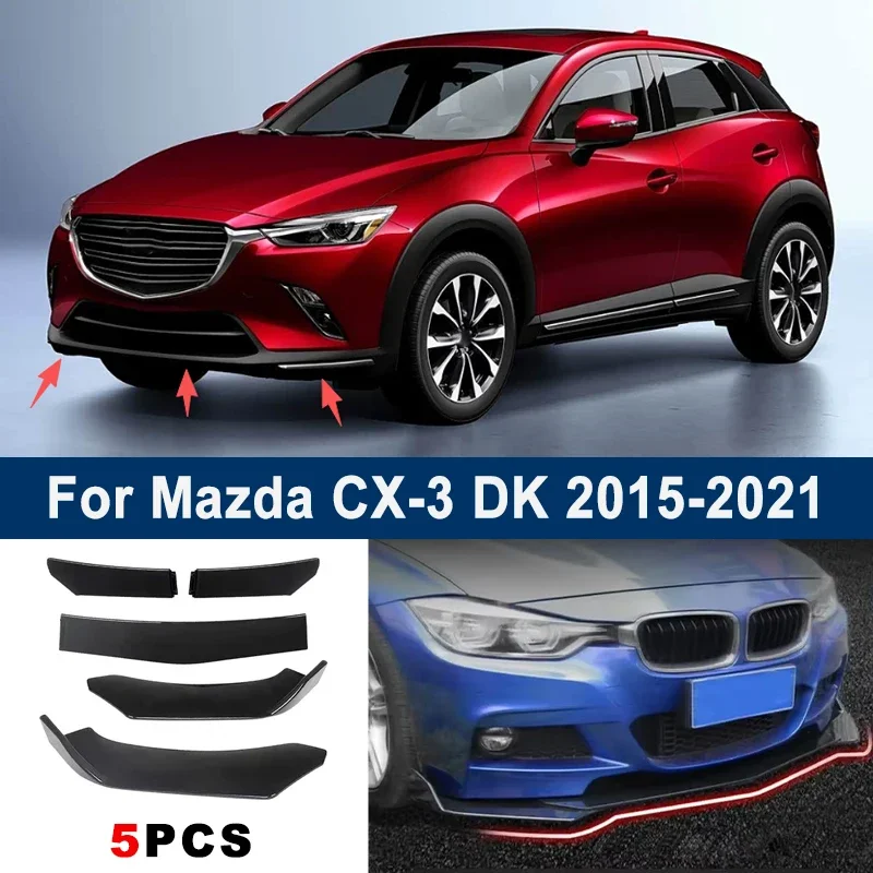 

For Mazda CX-3 DK 2015-2021 model, adjustable 5PCS front bumper lip spoiler protection decorative kit, car body kit