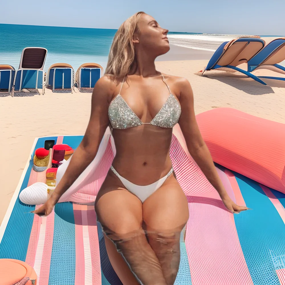 

Sparkling Diamond Bikini Sets Women Beachwear Sexy Low Waist Split Two Piece Set Bikini Beach Vacation Swimsuit Hot Girl Trendy