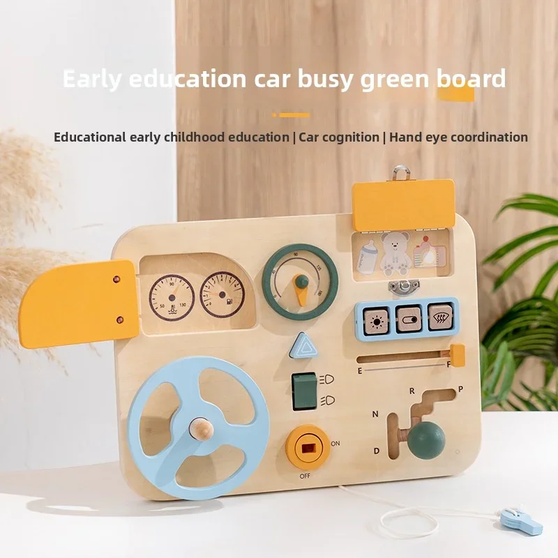

Деревянные игрушки Монтессори, дошкольное образование, имитация руля автомобиля, занятая доска, тренировка мелкой моторики, образовательные