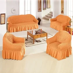 Fabric Skirt 1/2/3/4 Seater Sofa Cover 90-360cm Full Package Single Universal Elastic Sofa Slipcovers French Rustic Four Seasons