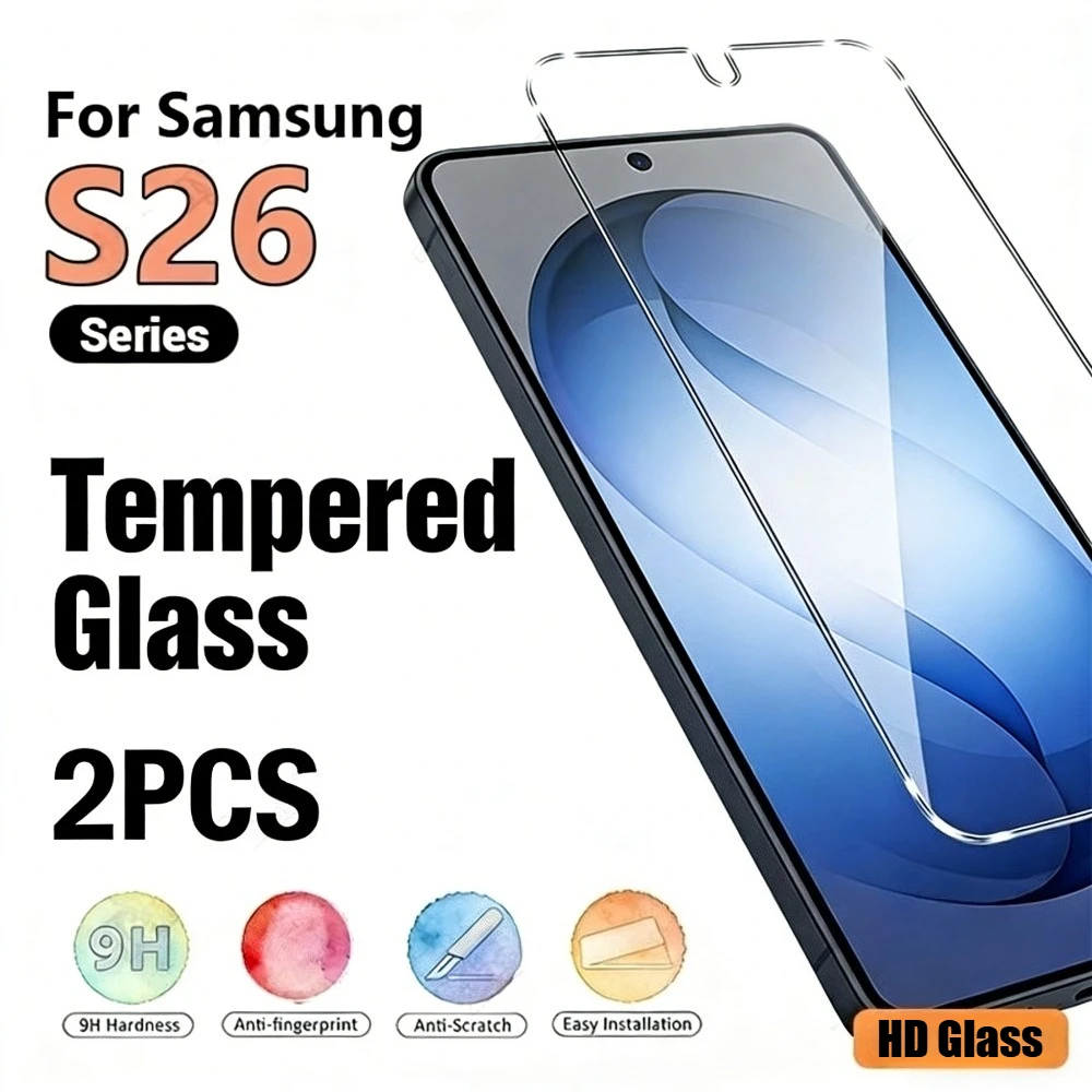 

2 шт. защитных стекол Ultra HD для Samsung Galaxy S26 S25 S24 Ultra S23 S22 S21 S20 Plus S26 S25 Edge, противоударная защита экрана