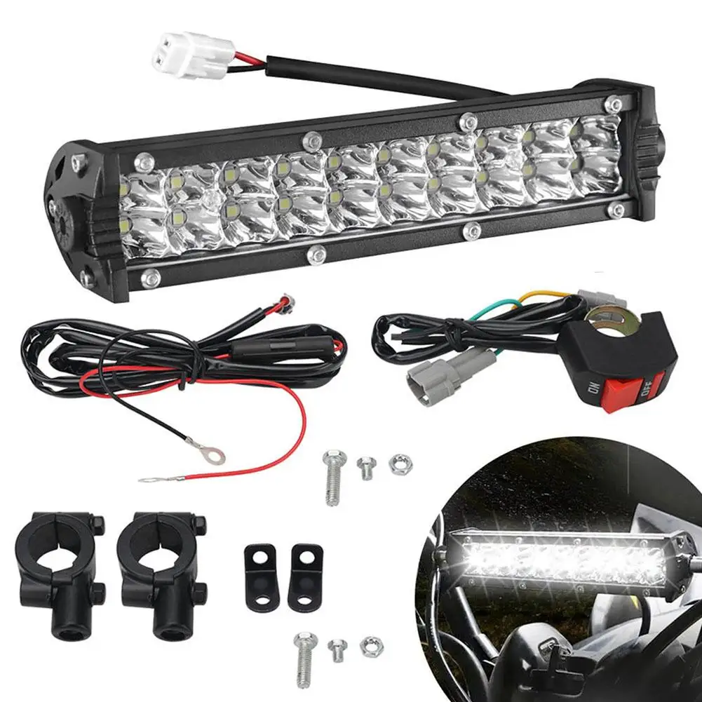

60W LED Headlight Light Car modification light Bar Kit with Mounting Bracket Switch Wiring For Universal Most 7/8" Handleba D0B8