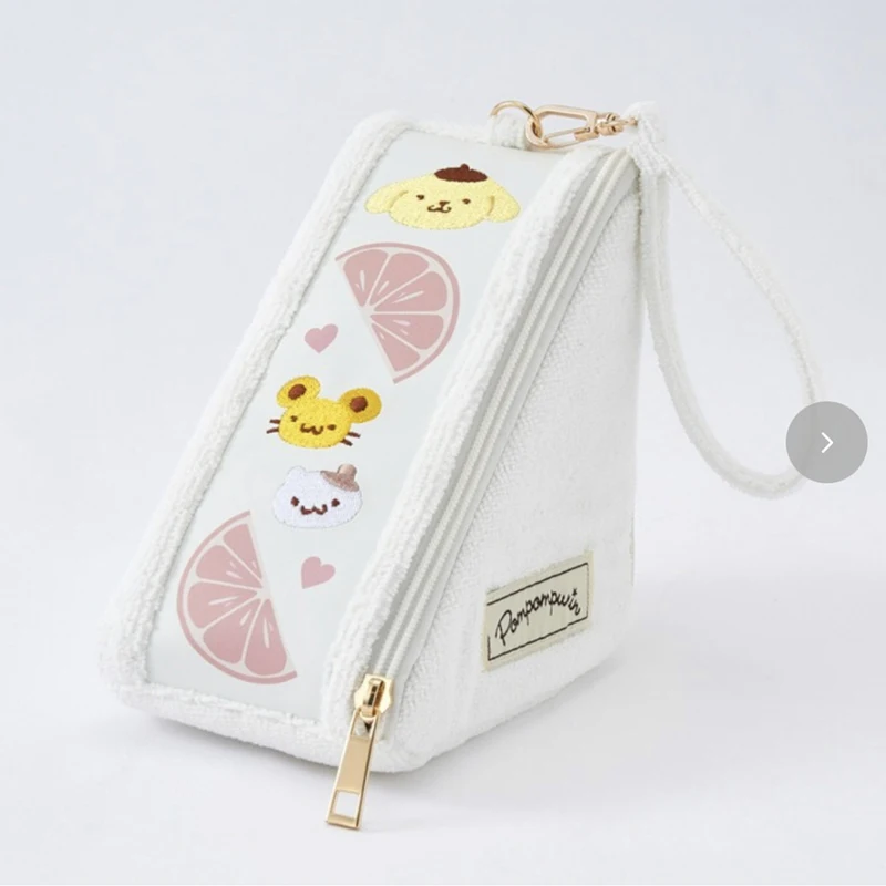 Nowa kosmetyczka Cinnamoroll My Melody Kawaii Sanrioed Anime Pompompurin Hangyodon Triangle Storage Bag Girl Heart Gift for Kids