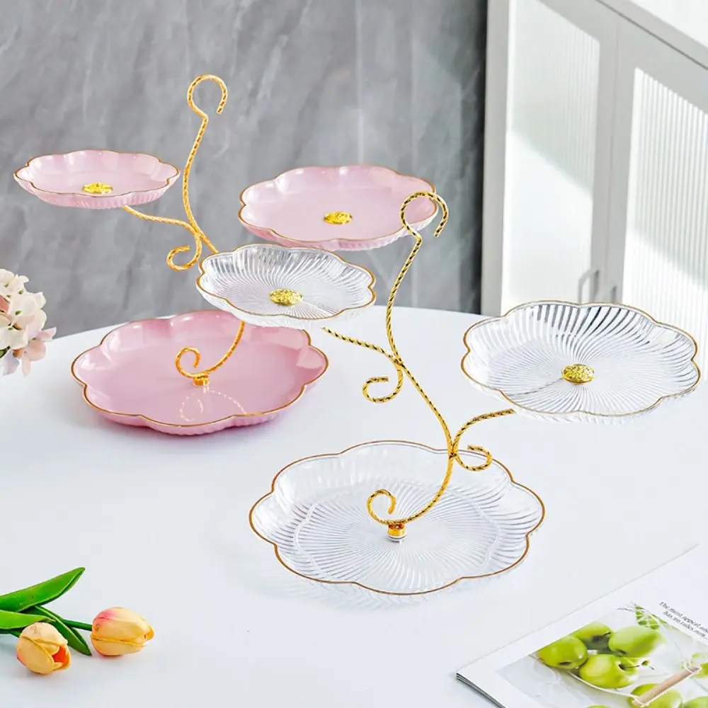 

Подставка для фруктов большой емкости, 3-слойный дизайн, легко чистящийся держатель для десерта в форме ветки, устойчивый поднос для хранения закусок, вечерние