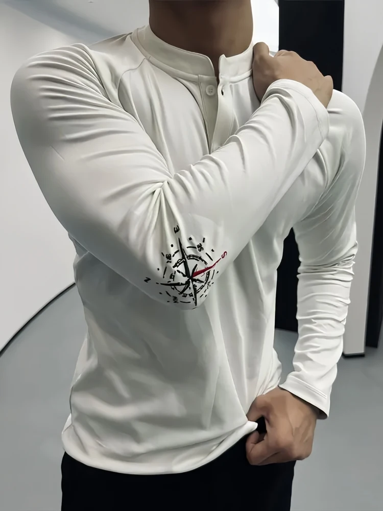 

Мужская осенняя спортивная толстовка American Henry Collar с длинным рукавом, облегающая, для тренировок, с капюшоном до плеч