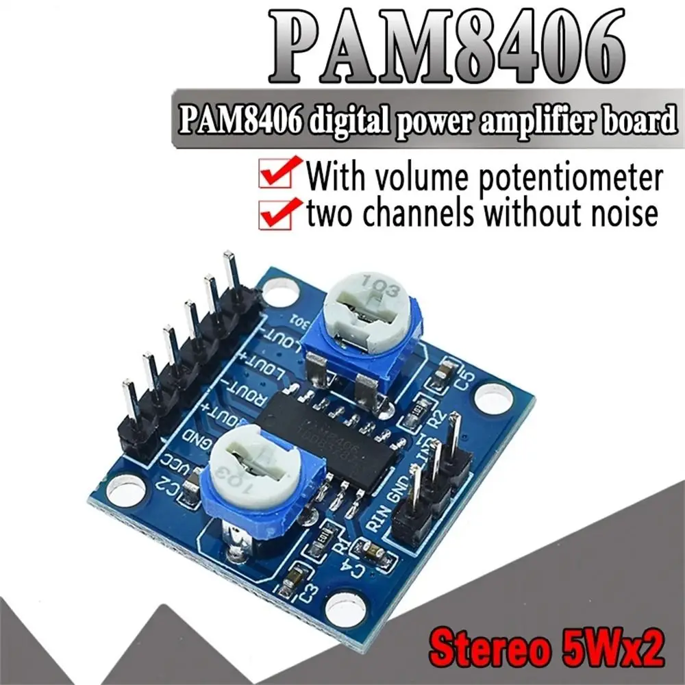 Zestawy 5 wx2 PAM8406 potencjometr płyta wzmacniacza wzmacniaczy karta Audio wzmacniacz Stereo pokładzie z wzmacniacze mocy objętości