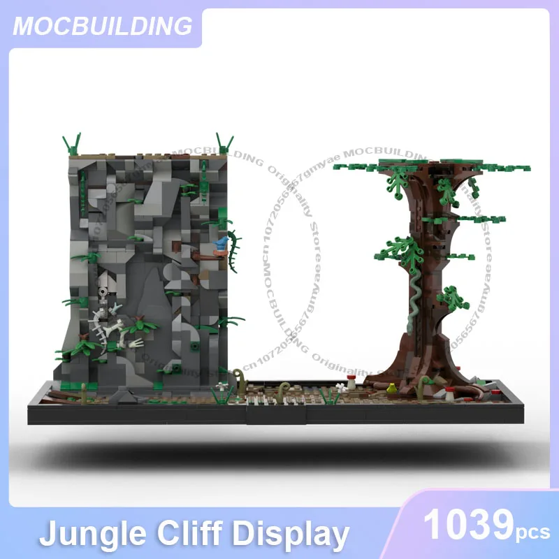 

Конструктор Jungle Cliff Display Diorama MOC: развивающий набор для сборки, творческая коллекция, игрушки для демонстрации, подарки, 1039 деталей
