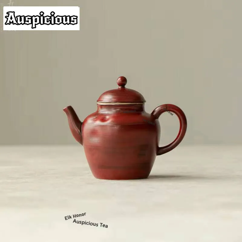 

150ml Hand Pinched Pattern Teapot Luxury Hawthorn Red Pot Household Tea Making Kettle Cha Dahongpao Teaset Supplies Ornaments