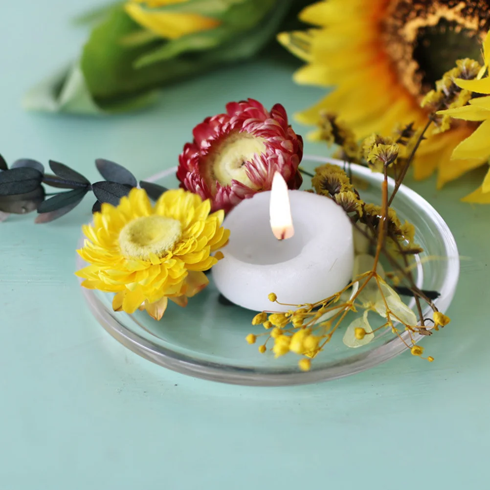 

4Pcs Mini Seasoning Dish Glass Condiment Plates Clear Practical Sauce Holders for Salt Pepper Soy Sauce Vinegar Household Use