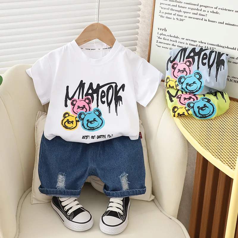 

Boys Clothes Sets Summer 2024 Children Cotton T-shirts Short Pants 2pcs Tracksuits For Baby Shorts Sports Suit Kids Outfits 4 5Y