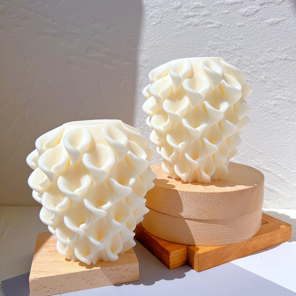 Imagem -01 - Manhã Glória Silicone Moldes de Vela Redemoinho Escultura Pilar Forma Única Design de Flores Decoração Minimalista manha gloria silicone moldes de vela redemoinho escultura pilar forma unica design de flores decoracao minimalista 01