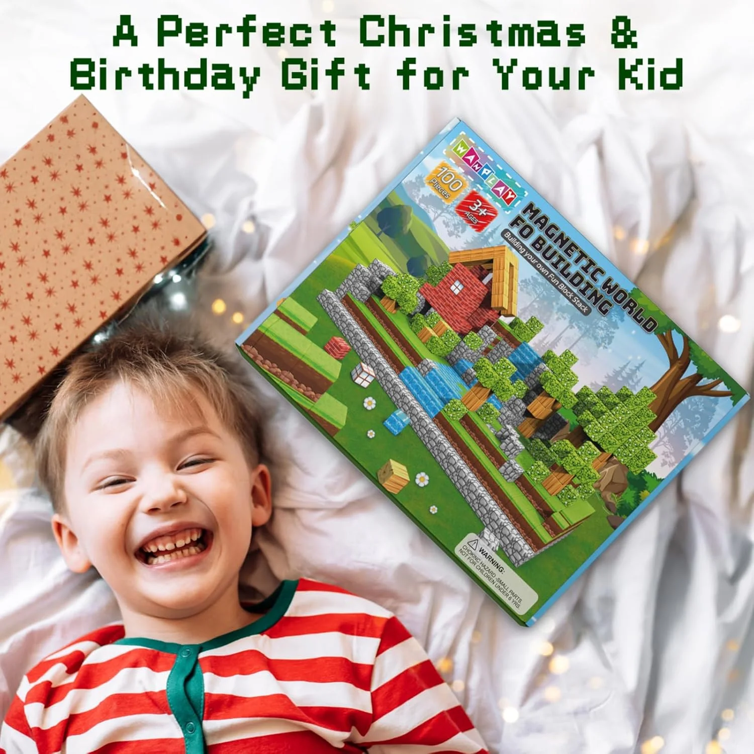 Blocos de construção magnéticos mina ímã mundo conjunto brinquedos stem montessori empilhamento cubo conjunto de construção presente natal para criança