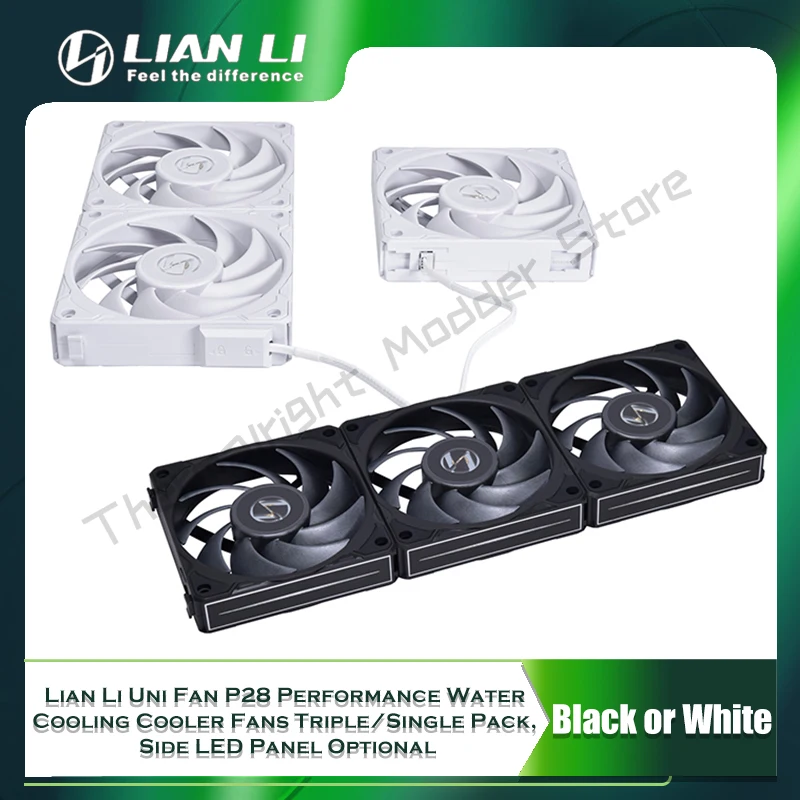 Lian Li P28 Uni ventilador de rendimiento, Enfriador de refrigeración por agua, paquete Triple/individual, Panel LED lateral de fácil empalme opcional