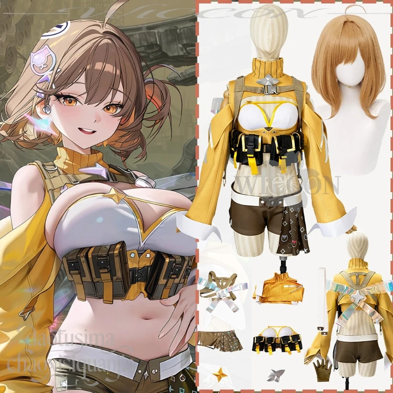 

Анис Косплей Аниме Игра GODEESSS 코스프레 VICTORYY Сексуальная желтая сумка в стиле панк Y2K Модное пальто Шорты Бикини Хэллоуин Рождественская вечеринка Cos