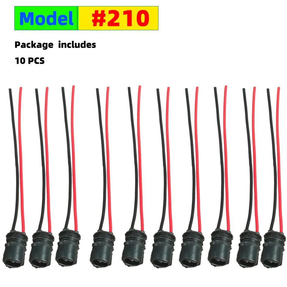 QXNY 10Pcs T10 W5W Car Wedge Light Bulb Socket Connector Holder Extension LED Lamp Bulb Base Holder Replacement Car Parts..