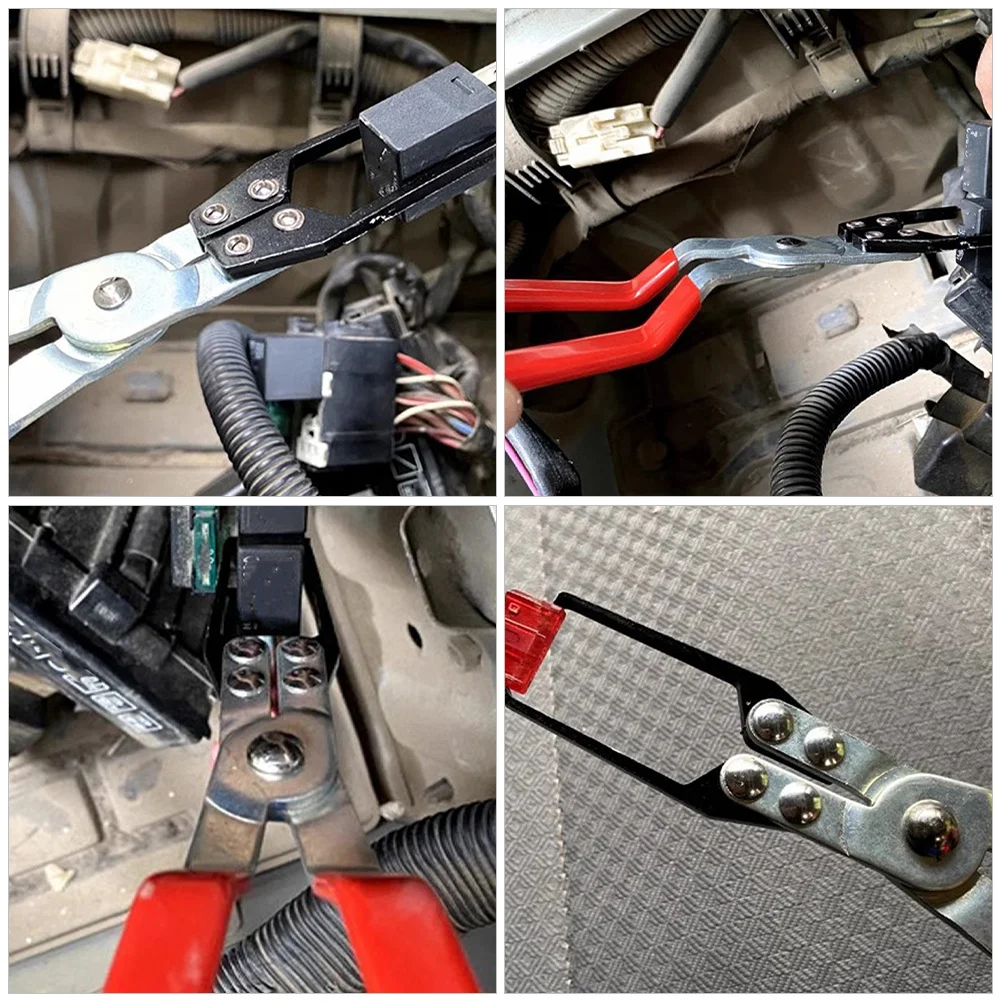 2 قطعة كماشة الصمامات العالمية أداة مجتذب التتابع مريح مقبض سيارة فيوز إزالة موصل كهربائي