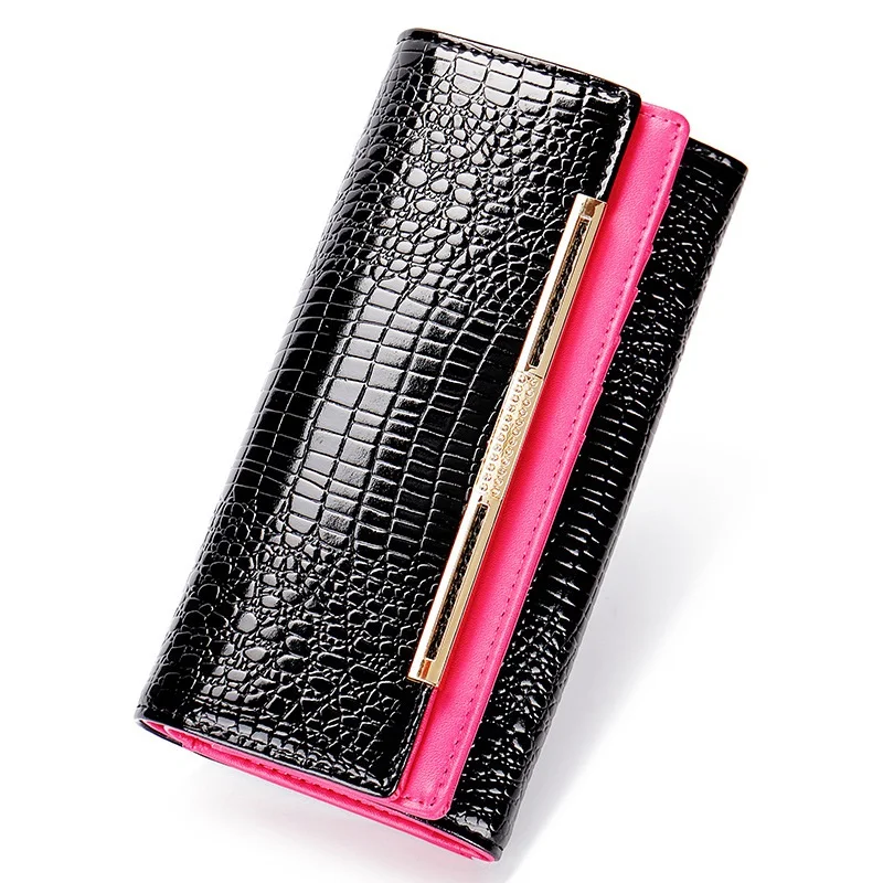 

Card Holder Ladies Leather Wallet Alligator Pattern Woman Split Leather Purse 2024 New Luxury Crocodile Female Clutch Bag