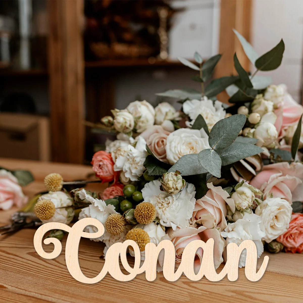 Customized solid wood name tags for rural decoration Customized wooden signage for studio storefront, coffee shop, maternity an