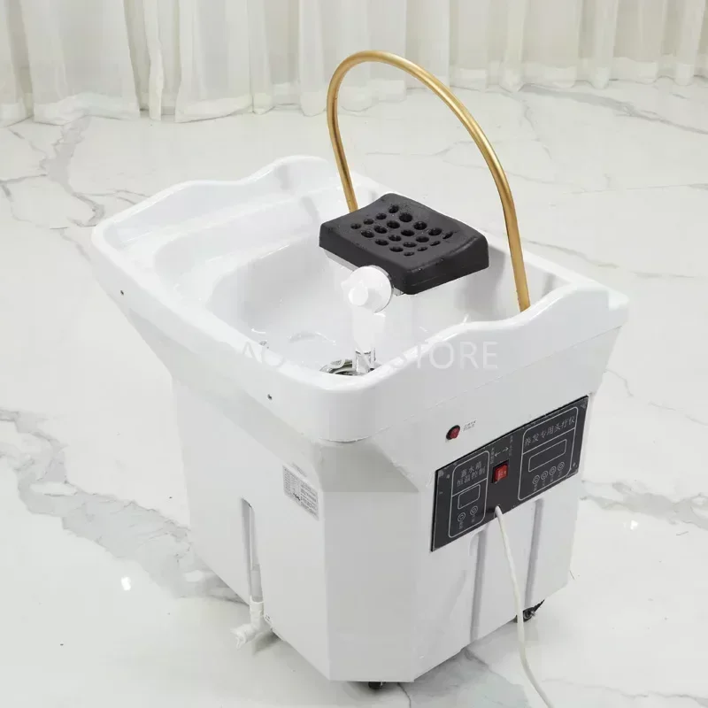 Movable Shampo Chair Sink Portable Stylist Head Spa Water Circulation Hair Wash Basin Chair Shampouineuse Salon Furniture Tank