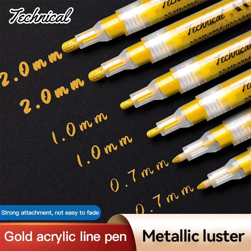 

Metallic Marker Pen 0.7/1.0 mm Extra Fine Acrylic Gold Silver Color Pen Back to School Supplies Highlighter Marker DIY Painting