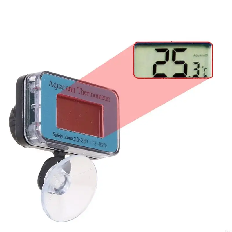 

U6XC Aquarium Thermometer LCD Digital Fish for Tank Thermometers with Suction Cup Waterproof No Wire Battery Powe