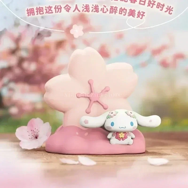 Sanrio Kuromi Cinnamoroll lampu malam kotak Buta bunga sakura seri musim figur dekorasi kamar tidur hadiah ulang tahun anak perempuan