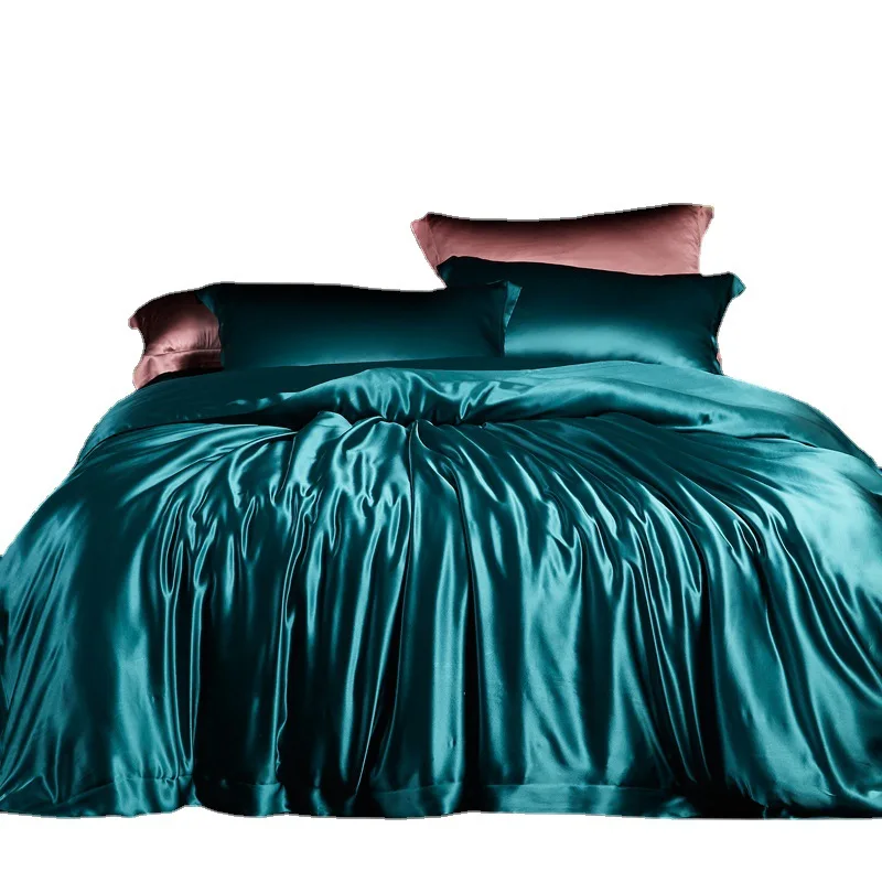 

Silk four-piece set of 25 mmi heavy-duty thickened mulberry silk bedding light luxury silk tencel quilt cover quilt cover