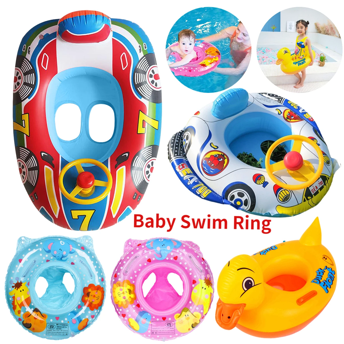 Baby Swim Ring Tube Pool Inflatable Toy Swimming Ring Seat For Kid Child Swimming Circle Float Pool Beach Water Play Equipment