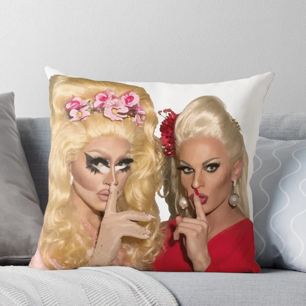 Shh - Trixie and Katya Throw Pillow Sofa Cushions Cover Room decorating items Sofa Covers pillow cover luxury