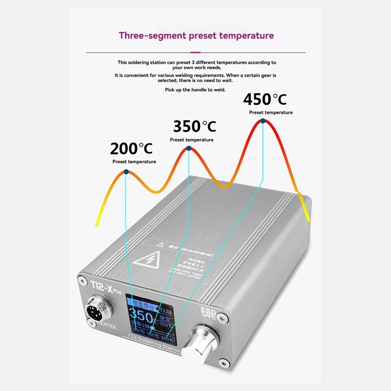 T12-X Plus Solder Station 75W Digital Display Constant Temperature With T12 Tips For Mobile Phone Repair Welding Tools EU Plug