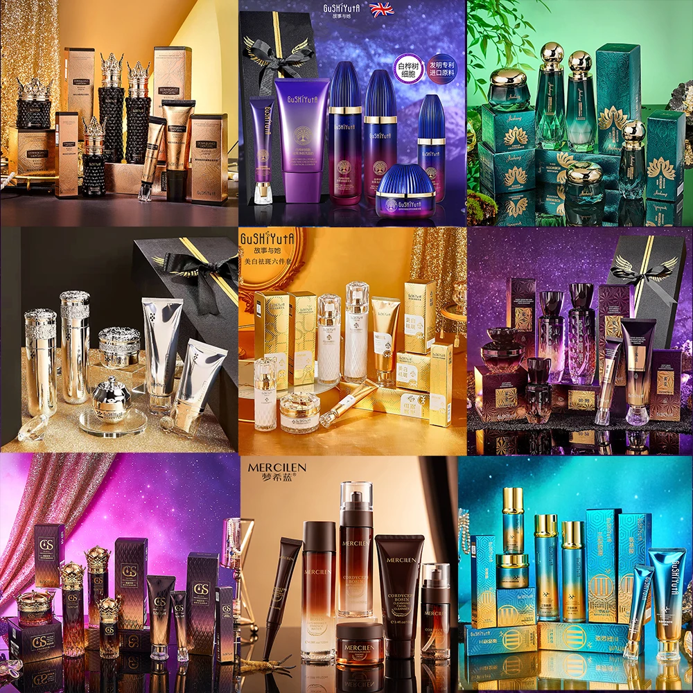 

Beauty Facial Skincare Sets Facial Cleanser Moisturize Face Toner Oil Control Essence Eye Cream Face Lotion Brighten Face Cream