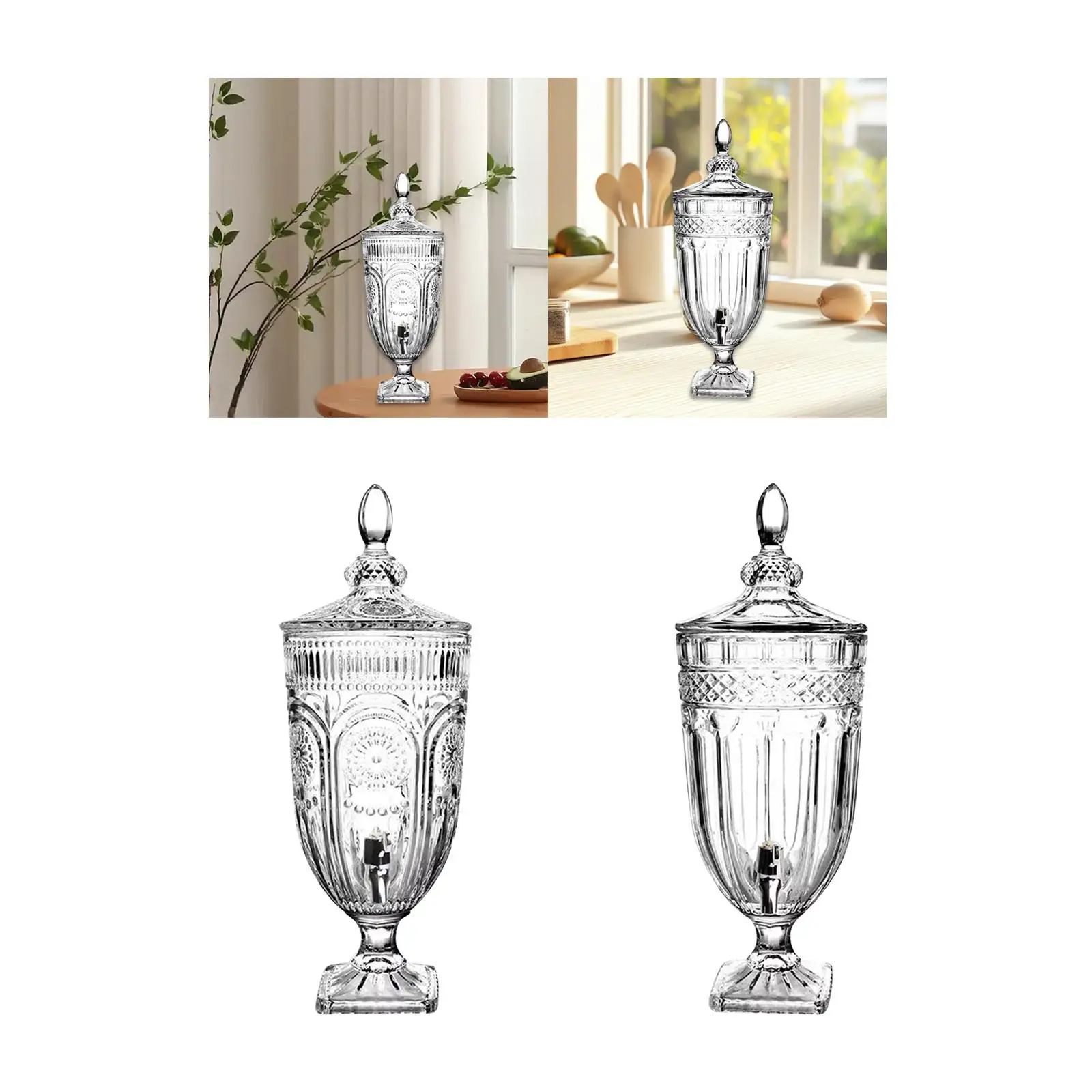 

Glass jug, water jug ​​with lid, 3L, large capacity, juice jug -drink carafe