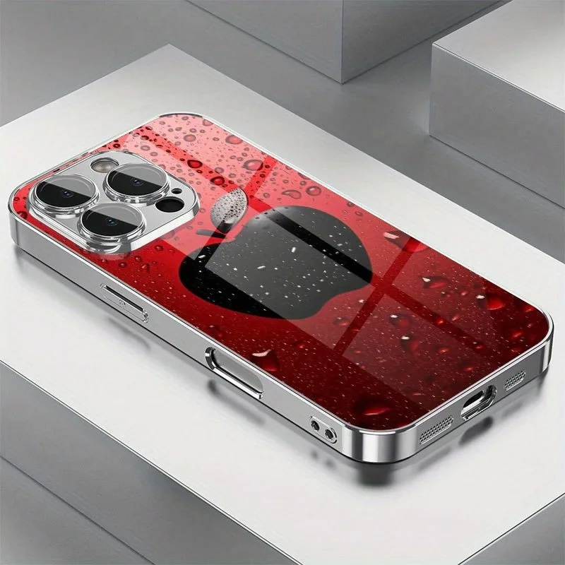 Zaawansowany wzór w kształcie kropli czerwonej wody z jabłkiem na etui iPhone’a 11/12/13/14/15/16/17 Pro MAX…