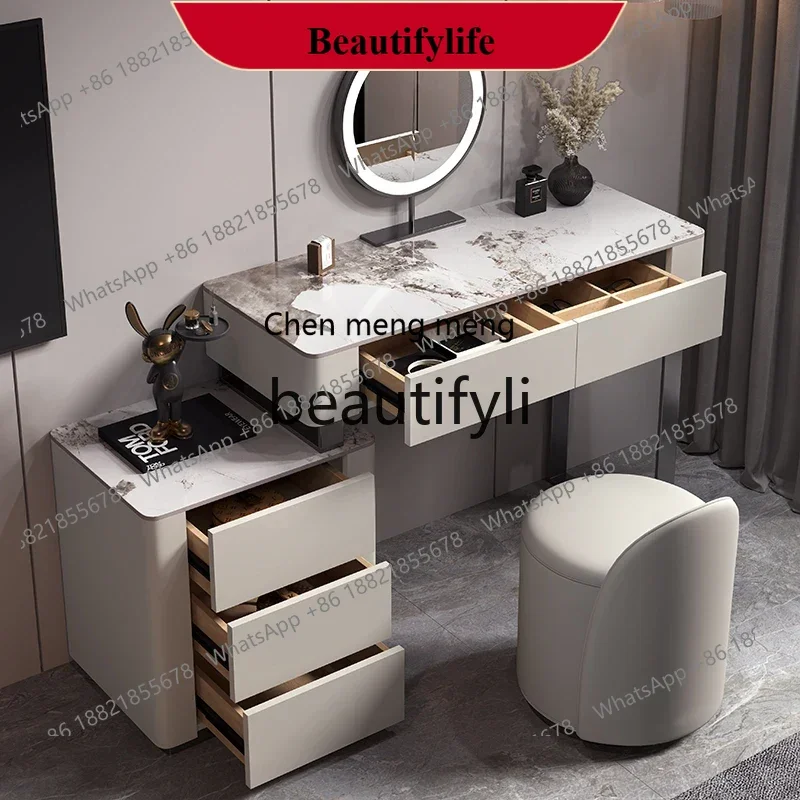 

D178 Storage cabinet integrated bedroom slate countertop pure solid wood makeup table, new small apartment simple