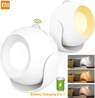 Xiaomi Night Lamp LED With Motion Sensor 3200mAh Battery Rechargeable Wall Lamp Magnetic 350° Rotatable Light For Bedroom