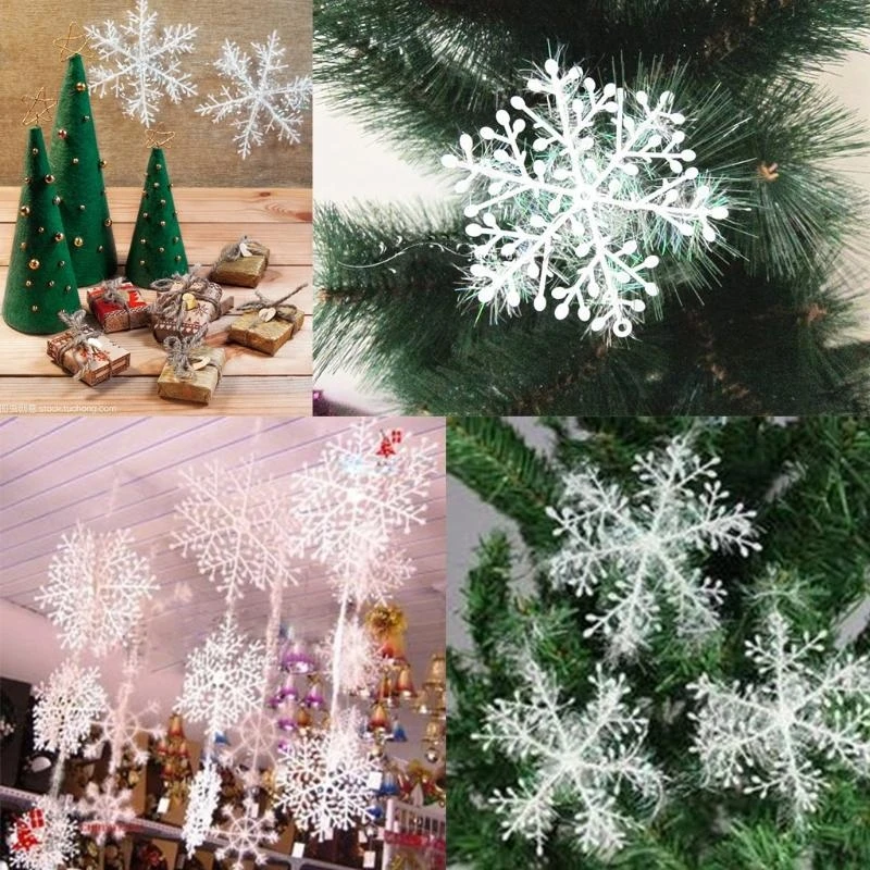 3 PCs White Snowflake ornamentos