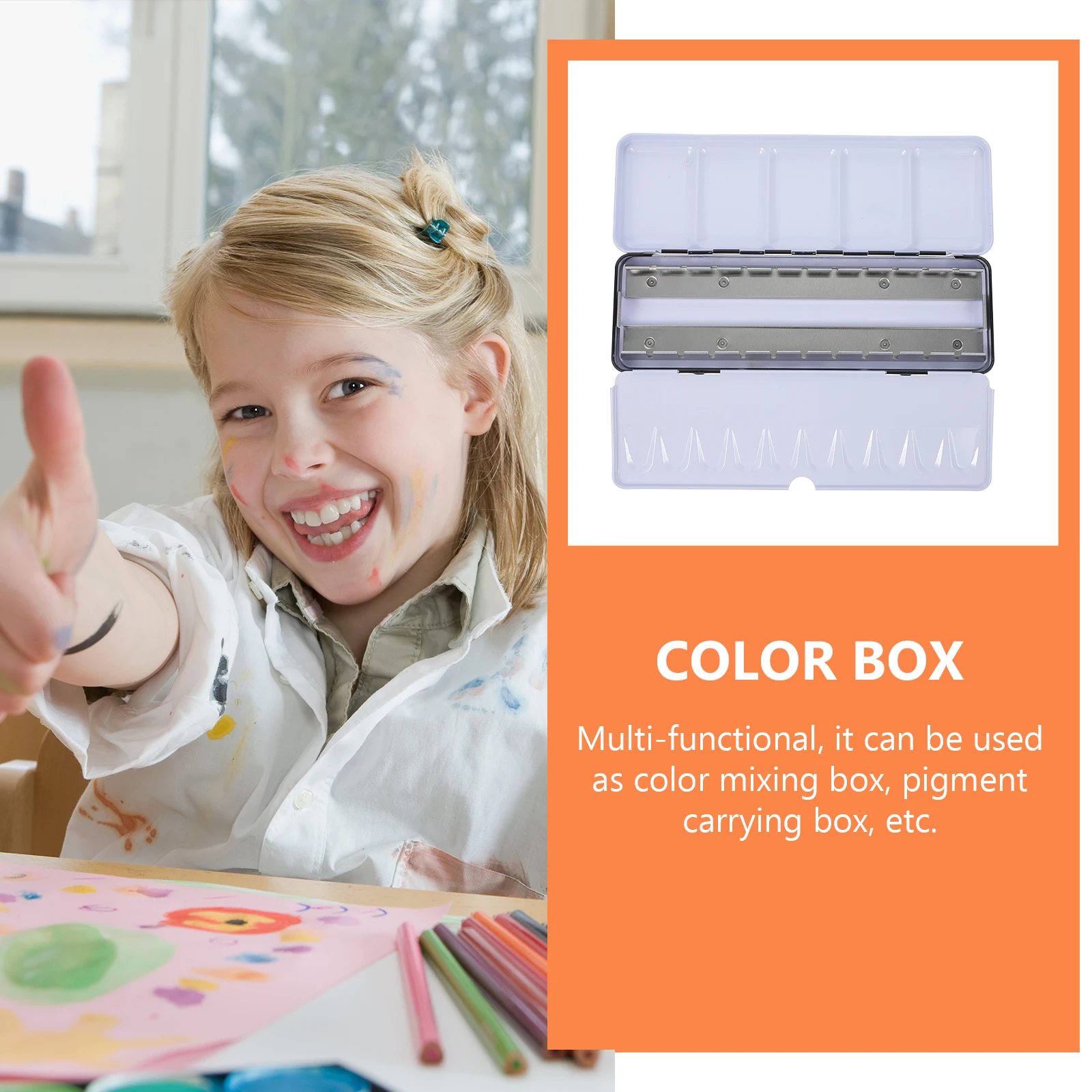 

1Pcs Watercolor Tin Empty Paint Storage Box Large Metal Case Creative Pigment Container Portable Painting Supplies