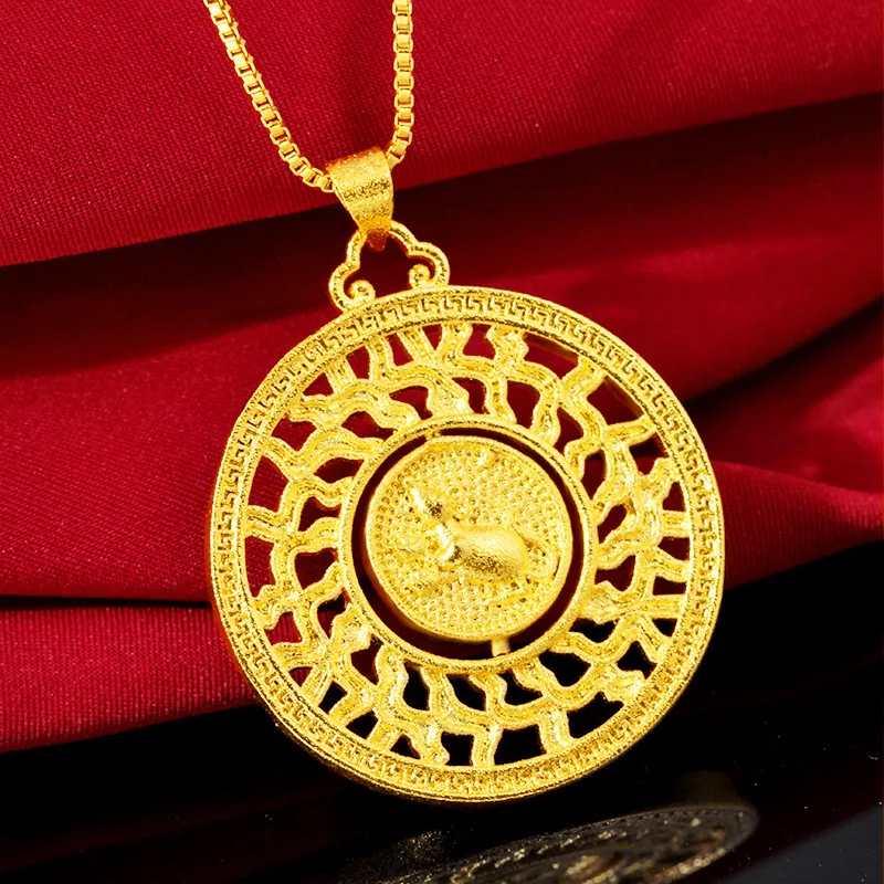 

Sturdy & Durable Golden Rat Compass Pendant Necklace For Women 24K Gold AU999 | Solid craft, not easy to deform