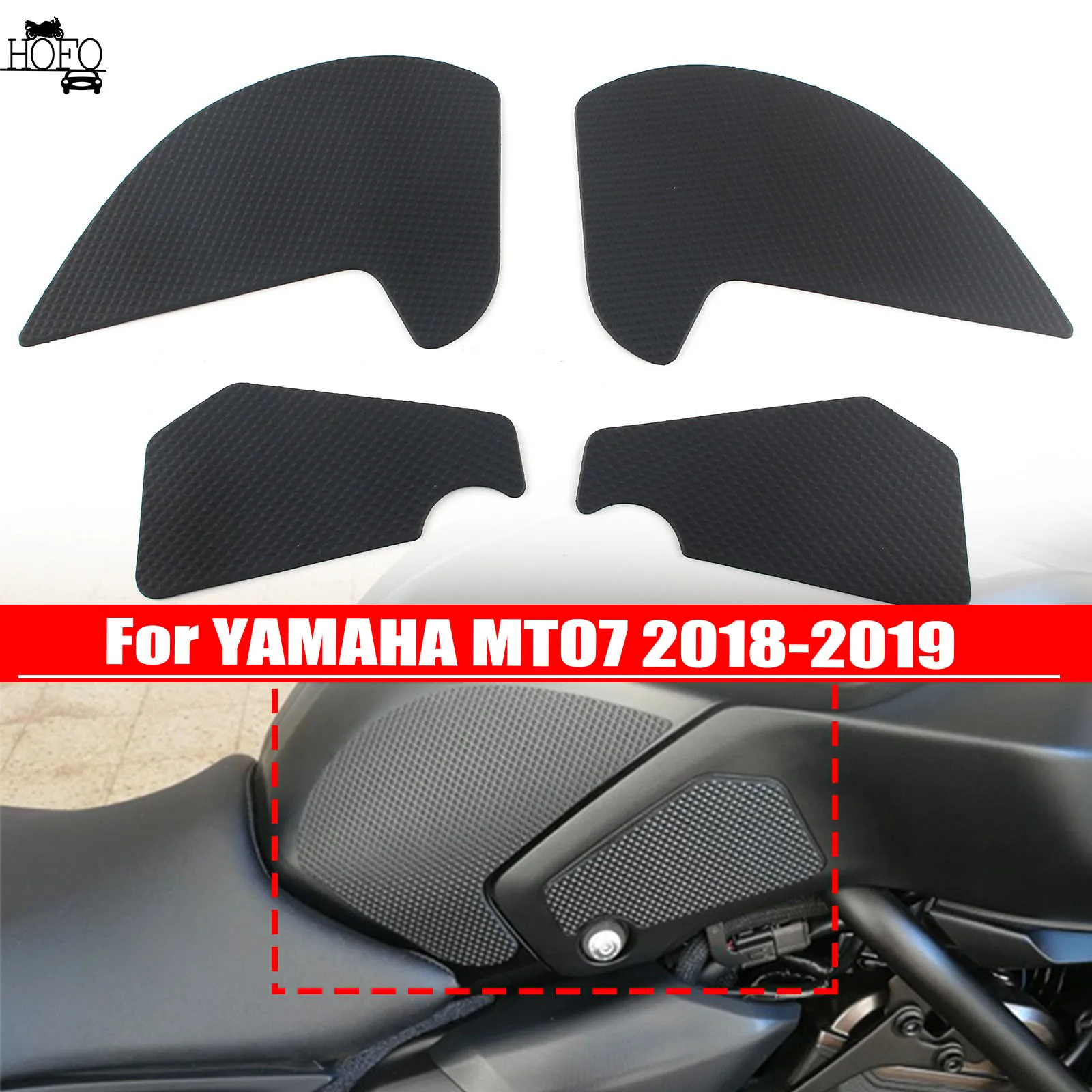 

Slip Sticker Traction Side Gas Fuel Tank Pad For YAMAHA MT07 2018-2019 Motorcycle Tank Pad Protector Sticker Knee Grip Traction