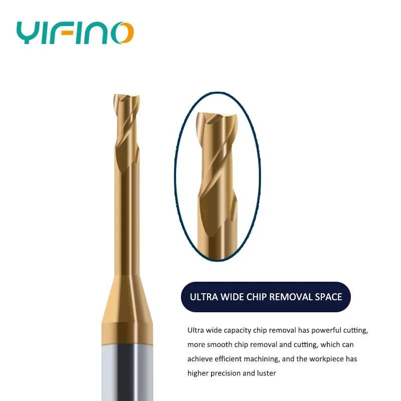 YIFINO 0.2/0.9mm HRC65 Coating Steel For Groove Flat Knife Micro Carbide Milling Cutter Lengthen CNC Tools Milling Cutters