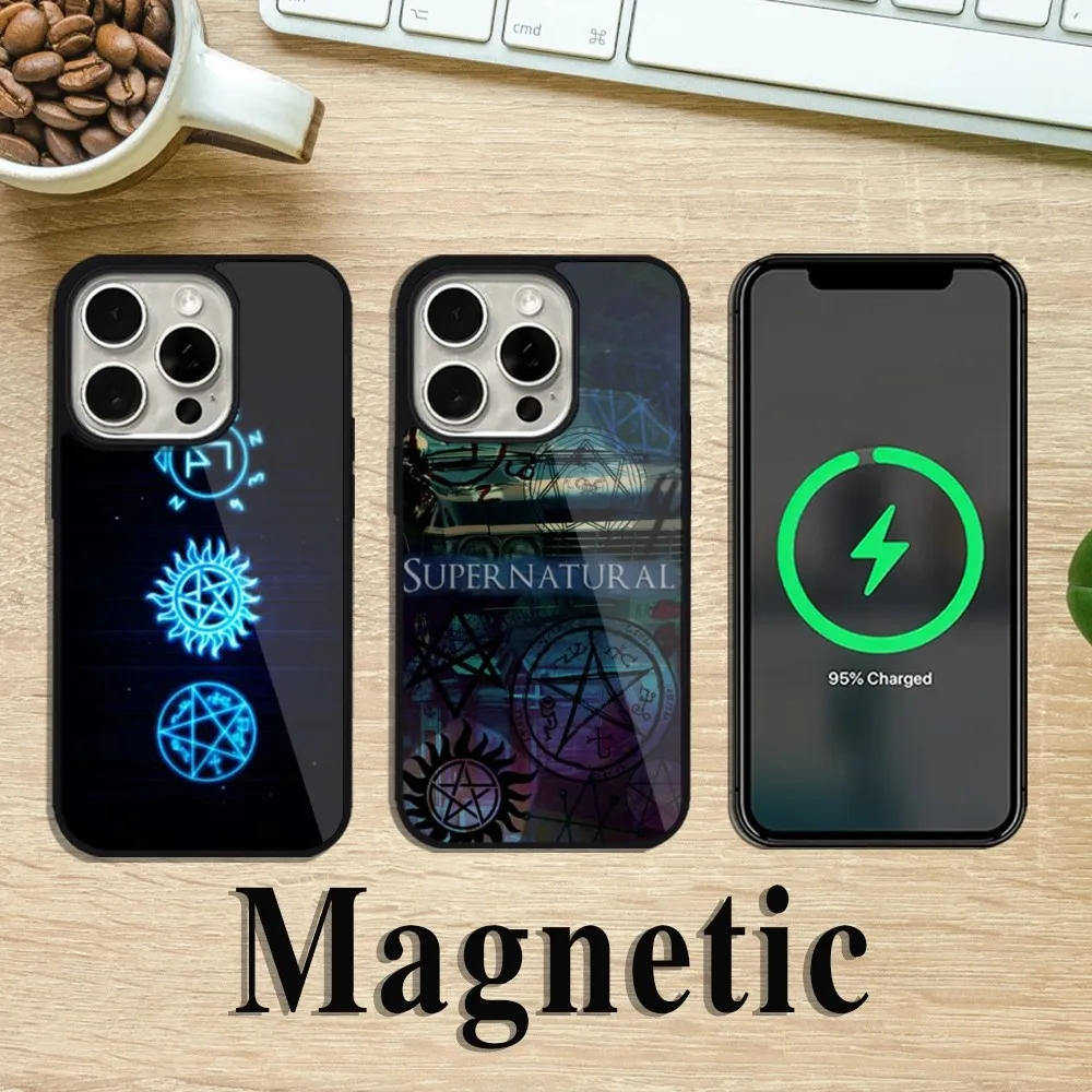 Supernatural Movies Tv Shows Phone Case For iPhone 11 12 13 14 15 Pro Max Plus Magsafe Magnetic Wireless Charging